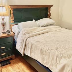 QUEEN SIZE SET, One Bed Frame, One Night Stand, One Dresser REAL WOOD