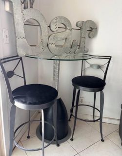 High bar table and chairs