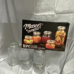 Mason Jars - 5 Piece Set- Brand New