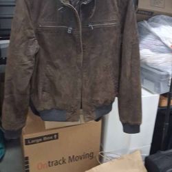 Mens Leather Jacket Med Size
