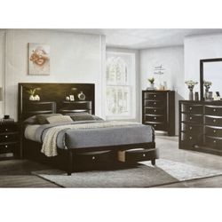 4- Pc Bedroom set Dresser,Mirror  Nightstand (1) Queen size bed frame  Not including Mattress and Box Sp