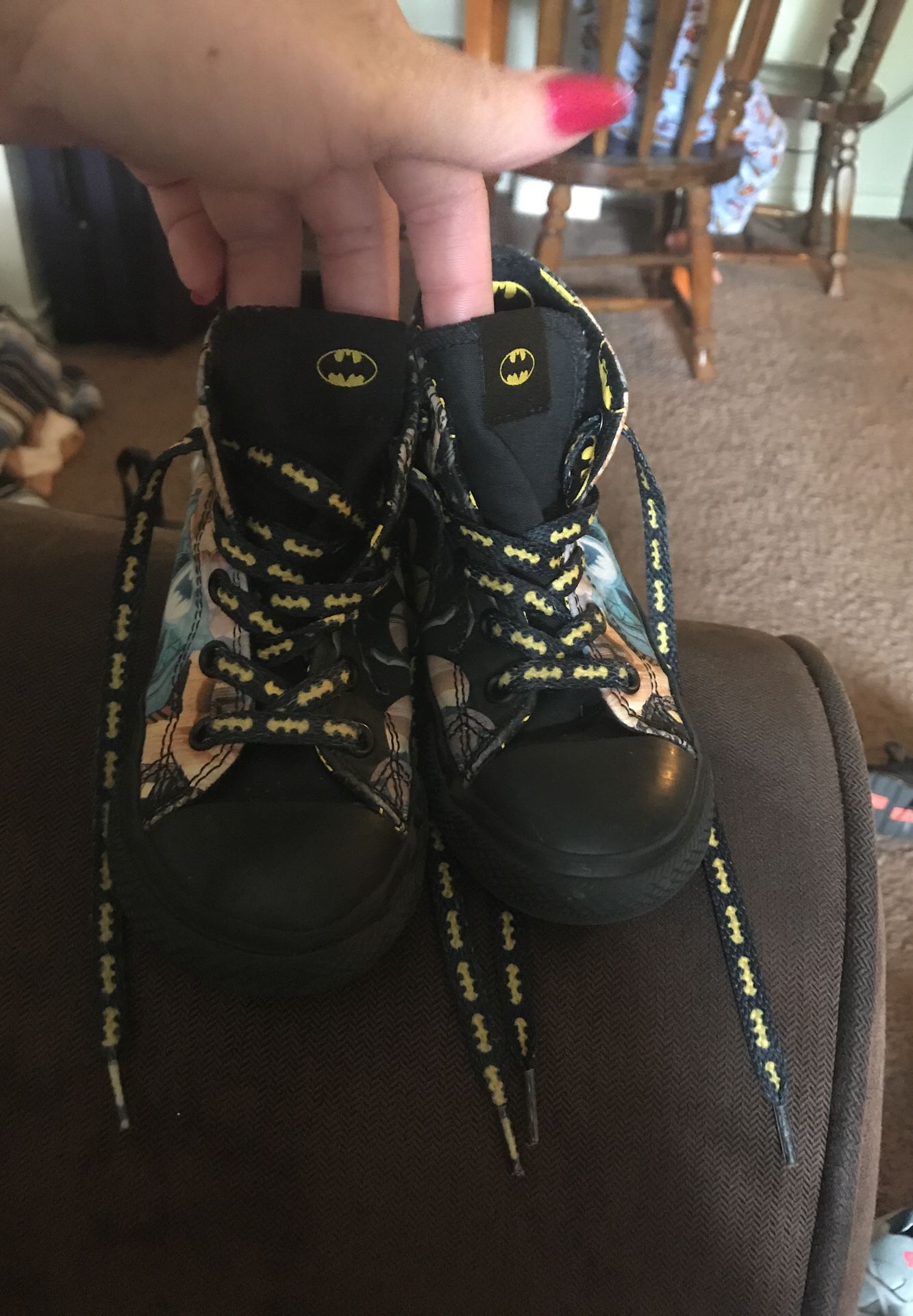 Toddler size 8c Batman Chuck Taylors