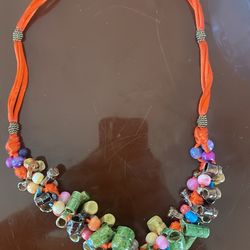 Vintage Mexican Mug Pottery Necklace