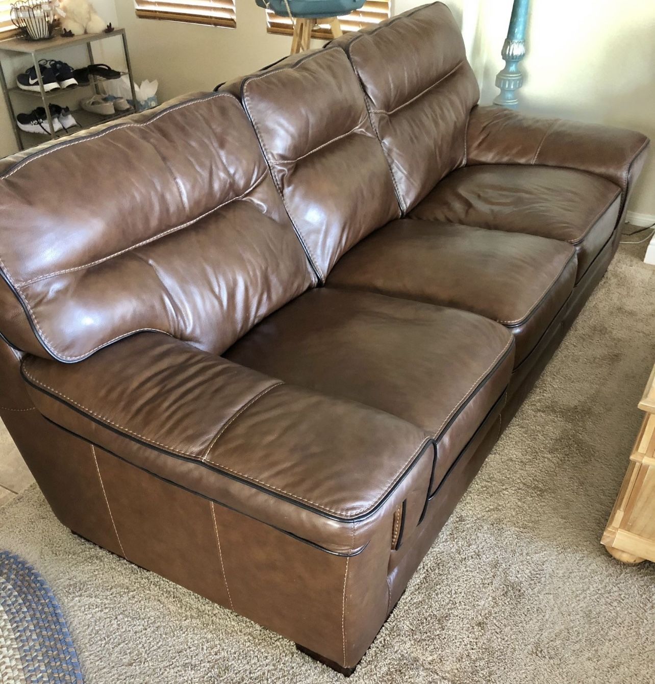 Beautiful Brown Leather Couch