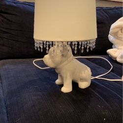 Dog lamp with custom shade