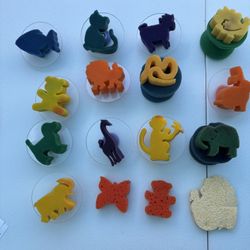 24 animal sponge paints stampers – arts and crafts – kids, Classroom, teachers 