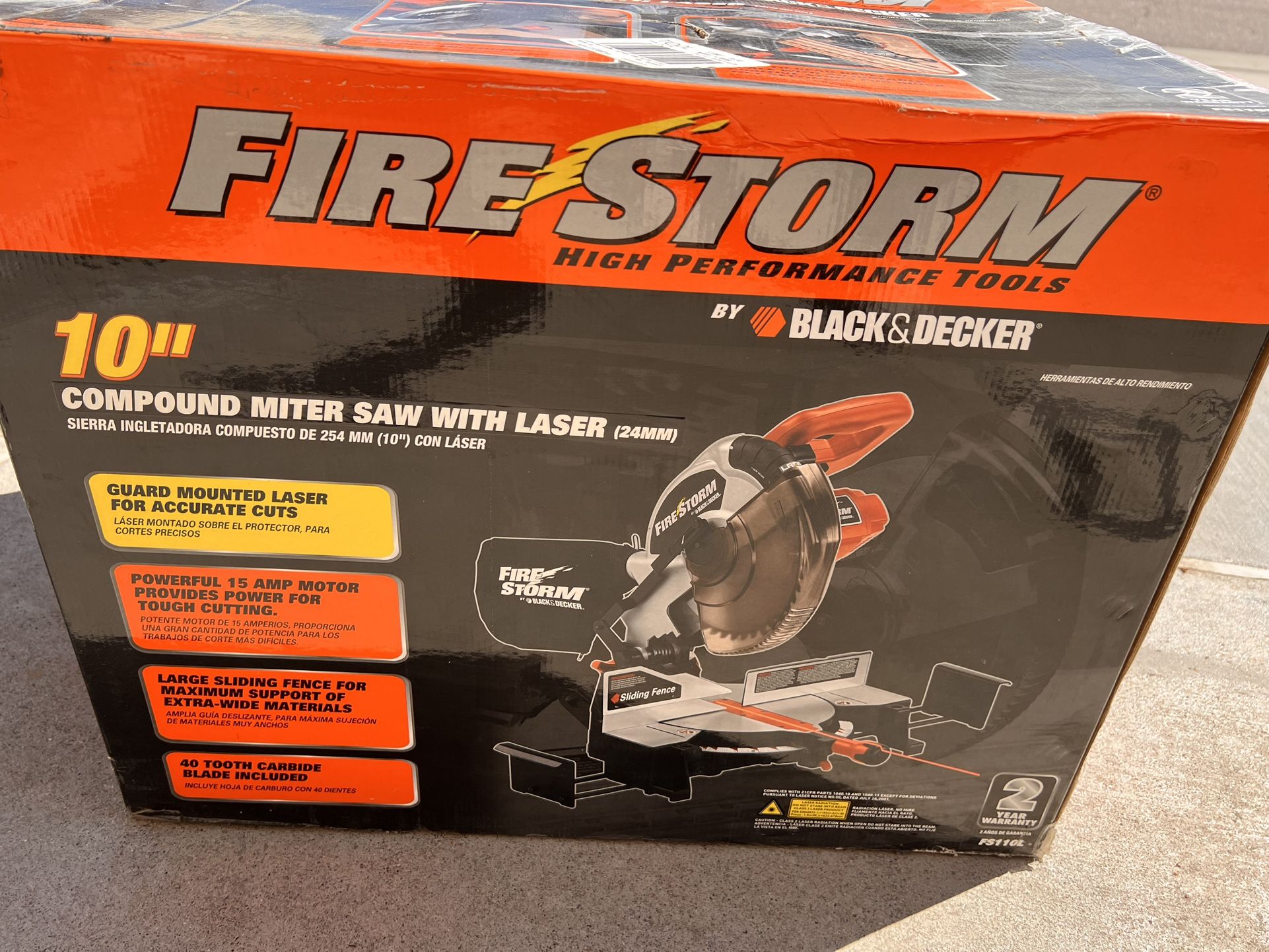 Black And Decker 15 AMP 10” Miter Saw With Laser