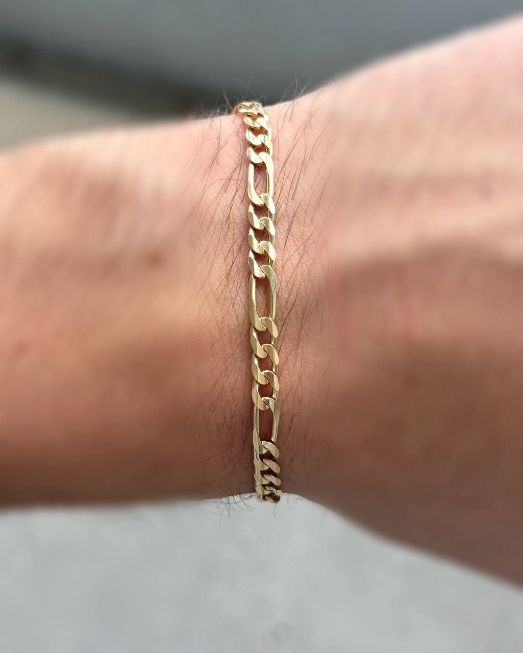 Jewelry 14k yellow gold Figaro link bracelet 8.25β 4.30mm 7.00g
