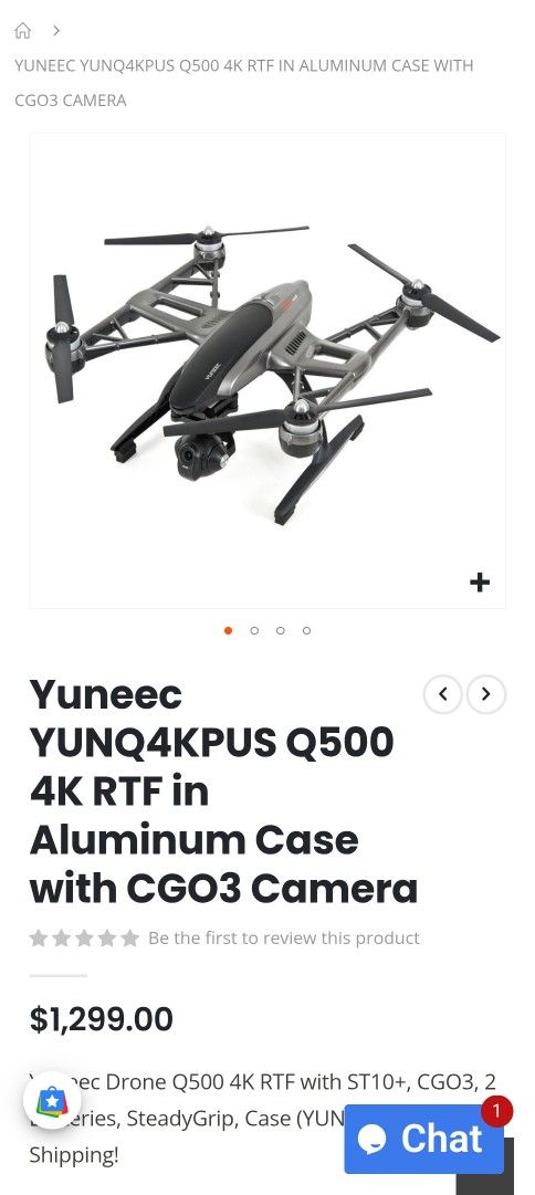 Yuneec YUNQ4KPUS Q500 4K RTF in Aluminum Case
