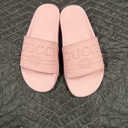 Gucci Blush Pink Embossed Slides