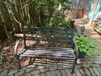 Brown / Bronze Coated Outdoor Metal Bench OBO