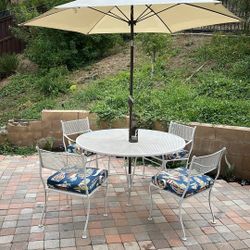 Metal Table With 4 Chairs 