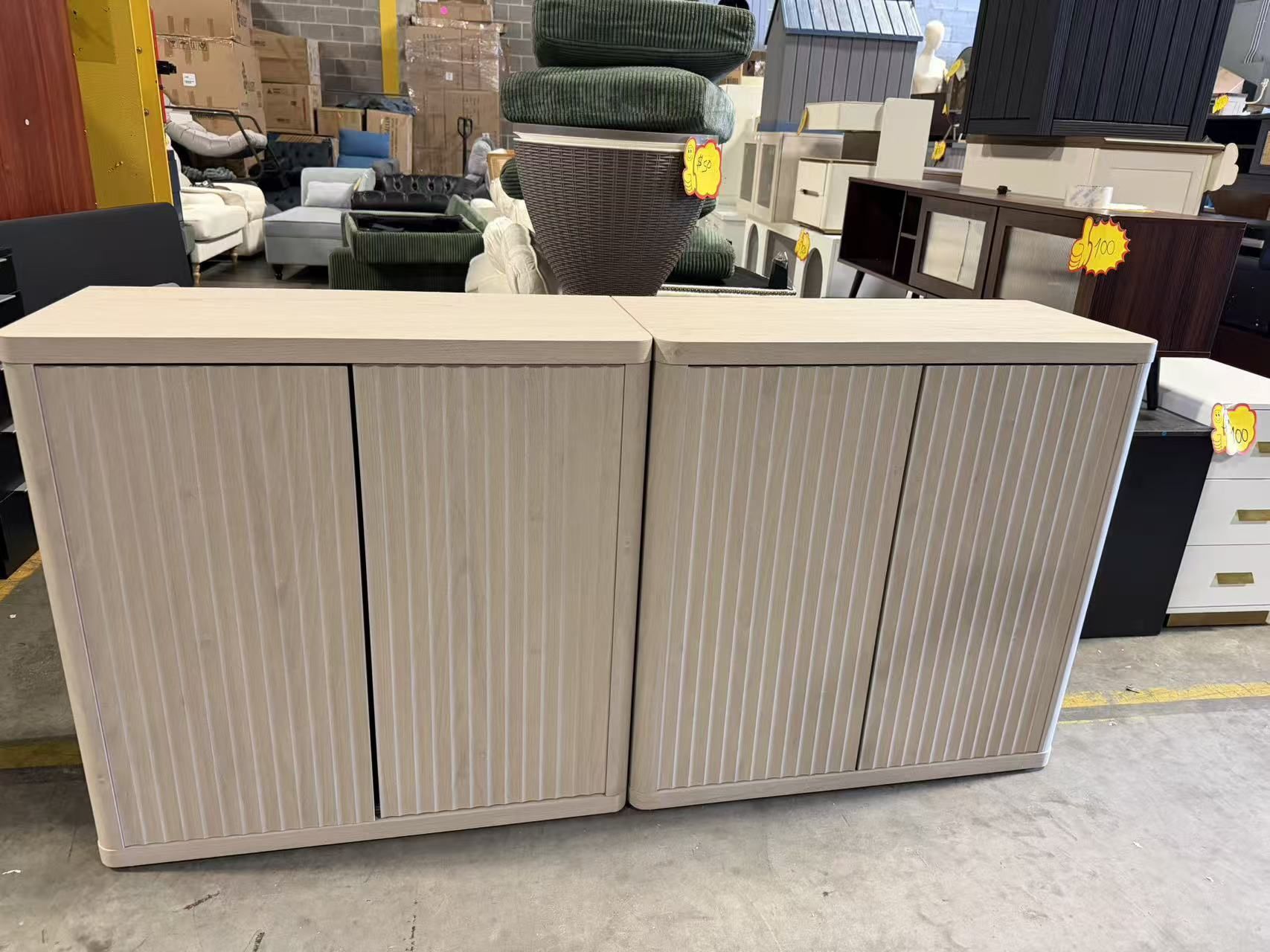 Buffet Cabinet with Storage Sideboard Accent Modern Credenza with Doors & Shelves