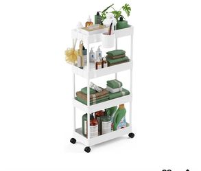 Slim Rolling Storage Cart - 4 Tiers