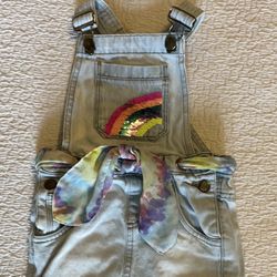 Girls Size 2/3T Reversible Sequin Rainbow Overall Dress Multicolor