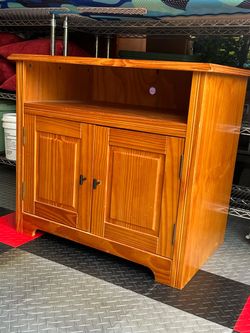 Wood TV Stand Cabinet with Storage