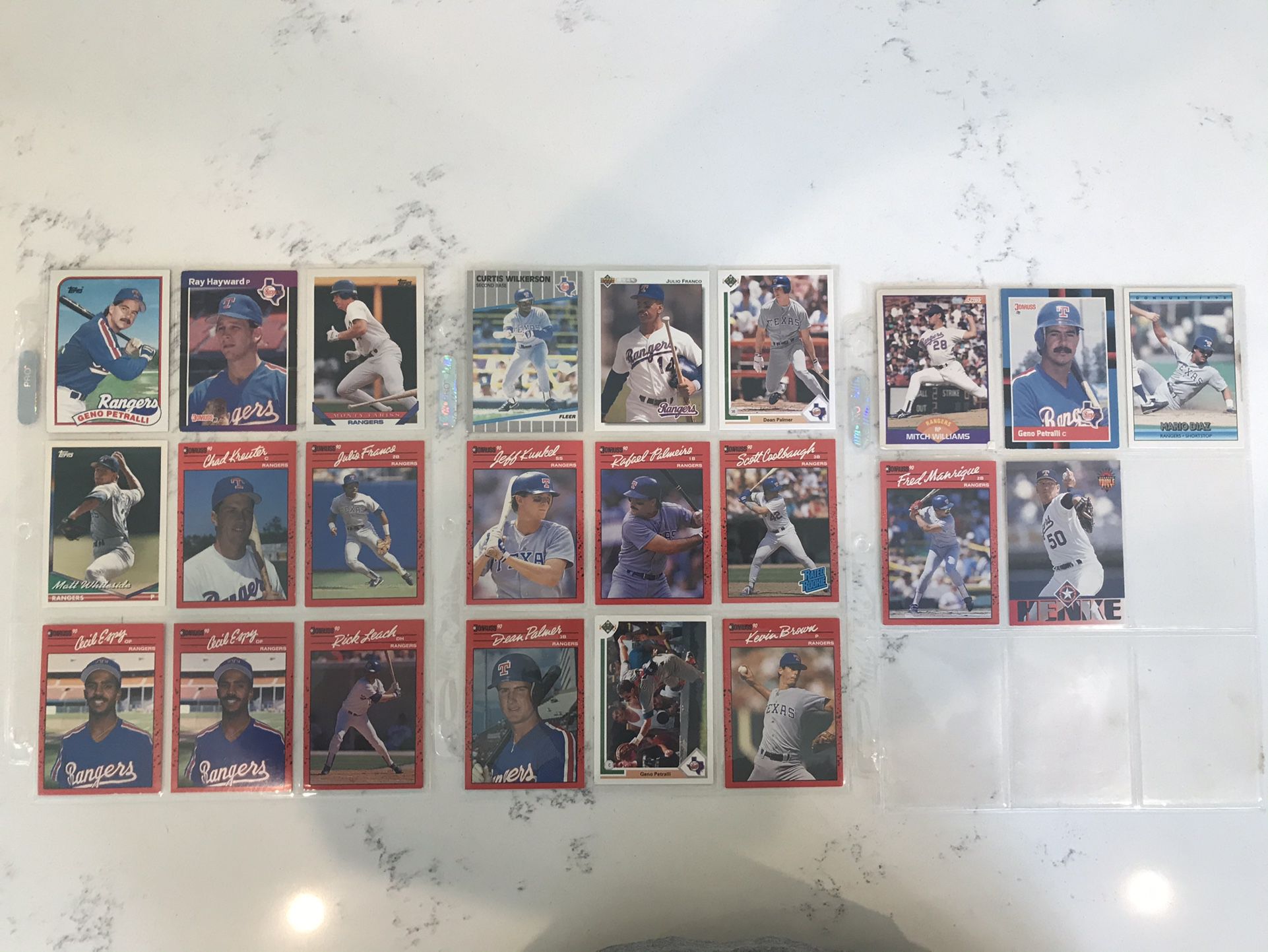 Lot Of 23 Texas Rangers Baseball Cards