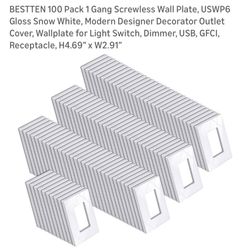 1 Gang Screwless Wall Plates (100 Pcs)
