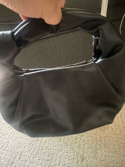 Black Knotted Handle Faux Handbag