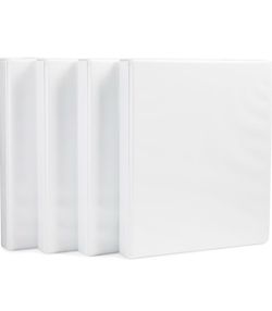 3 Ring Binder, 1 Inch D-Ring, Clear Overlay, Pockets for Storage and