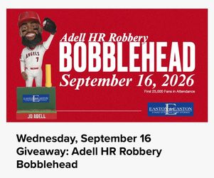 Jo Adell Bobblehead Angels SGA 9-16-26