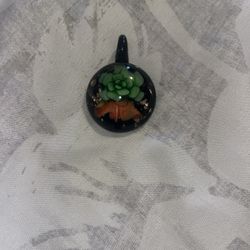 3D Glass Flower Pendant 