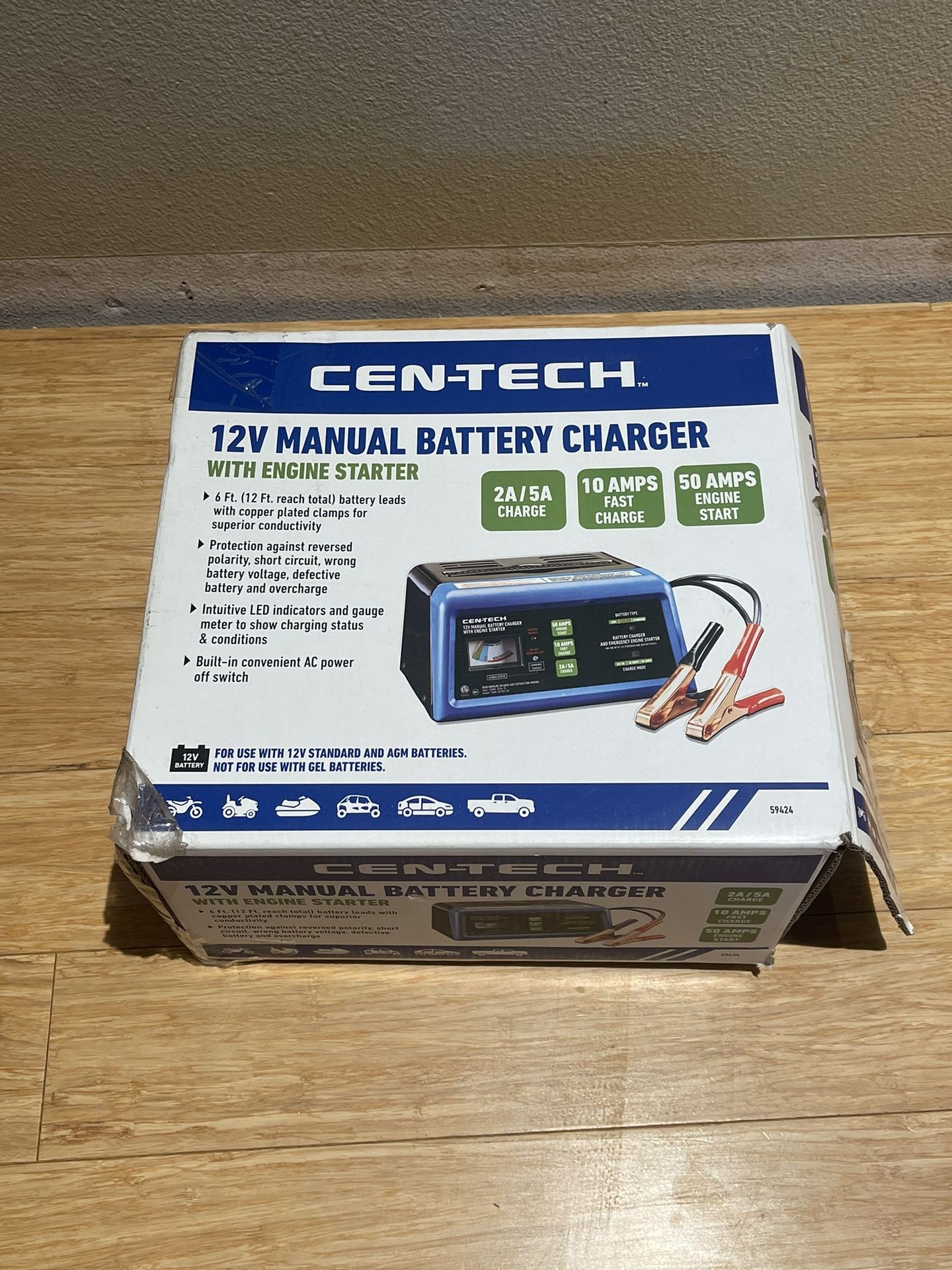 Cen-Tech 12v Manual Battery Charger 
