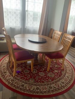 Solid Wood Dining Table Set – 5 Chairs Included