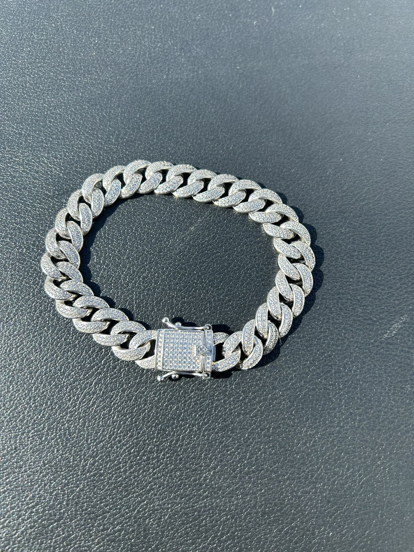 Silver Cubin Link Bracelet