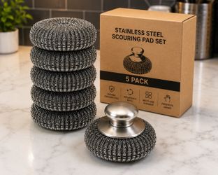 20 Stainless steal scrubbing pad set