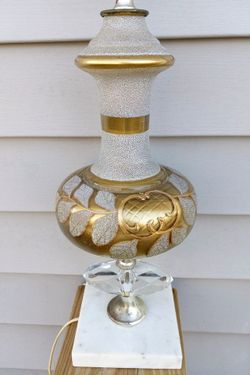 Vintage Glass Gold Lamp with Marble base