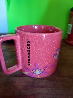 Starbucks Pink Speckled Floral Ceramic Mug