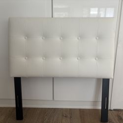 White Leather Bed Headboards x2