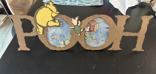 Winnie the Pooh metal Letter Photo Frame - kids or baby room decor