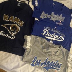 Size XL Rams And Dodgers Shirts Women 