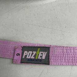 Pink karate gi belt