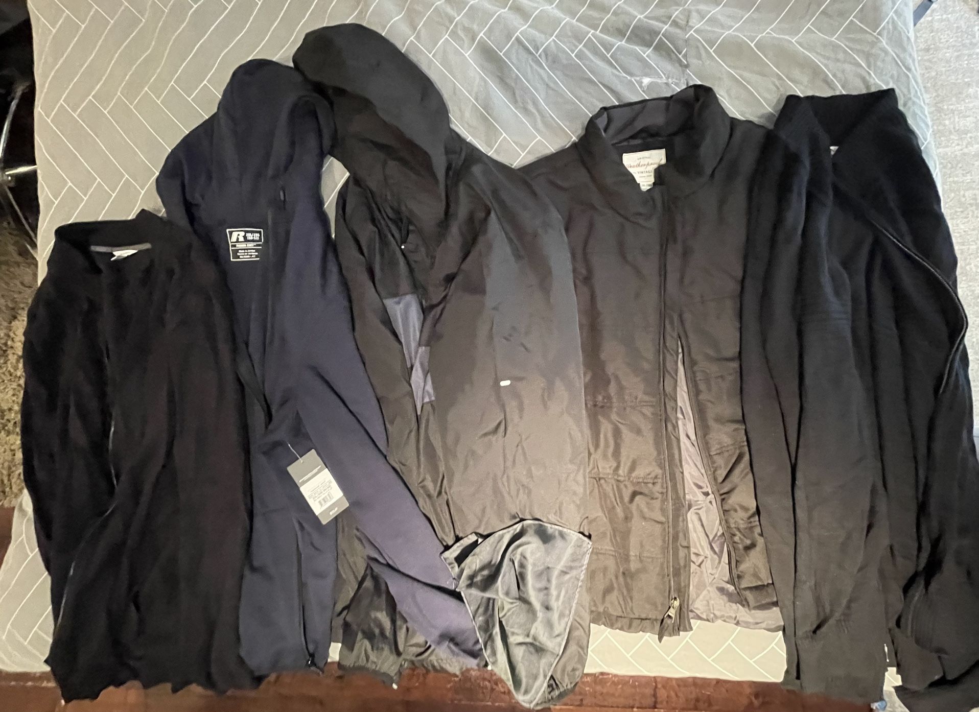 5 men’s outwear clothing jackets zip ups vest hoodie 2xl all 5 items for $15