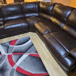 Leather Power Reclining Couch 