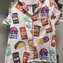 Brand New Satin Taco Bell Funny Adult Pajamas XS