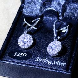 Diamond Circle Leverback Drop Earrings (1/4 ct. tw)