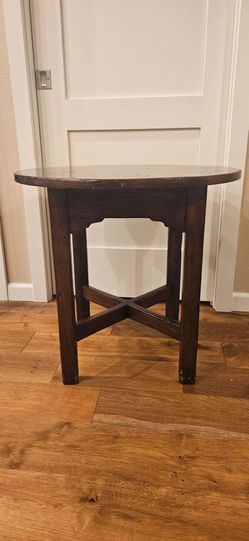 Dark Wood Round Side Table