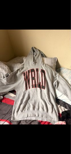 WRLD Graphic Pullover Hoodie Gray