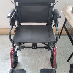 Wheelchair W/Hand Brakes & Adjusting Foot Rests 