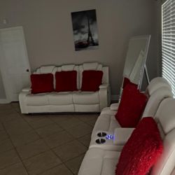 3x1  White Sofa/carpet/cushions