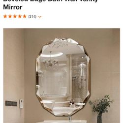 30x36 Beveled Edge Single Mirror Vanity Bathroom 