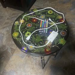 resin table with lights