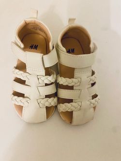 H&M Toddler White Braided Strap Sandals