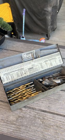Vintage Huot Metal Drill Bit Case