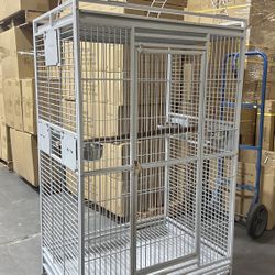 Extra Large 32” X 23” X 65”H Open Play Top Parrot Bird Rolling Cage 