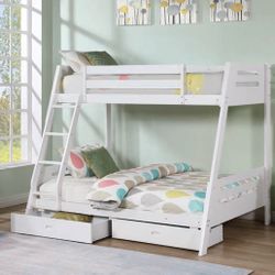 White Twin/ Full Bunk Bed 💥Limited Time Sale💥